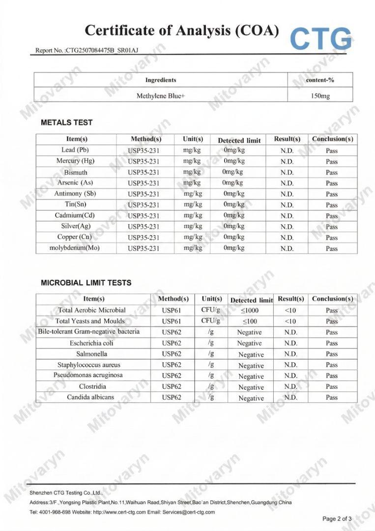 Mitovaryn USP-Grade Methylene Blue
