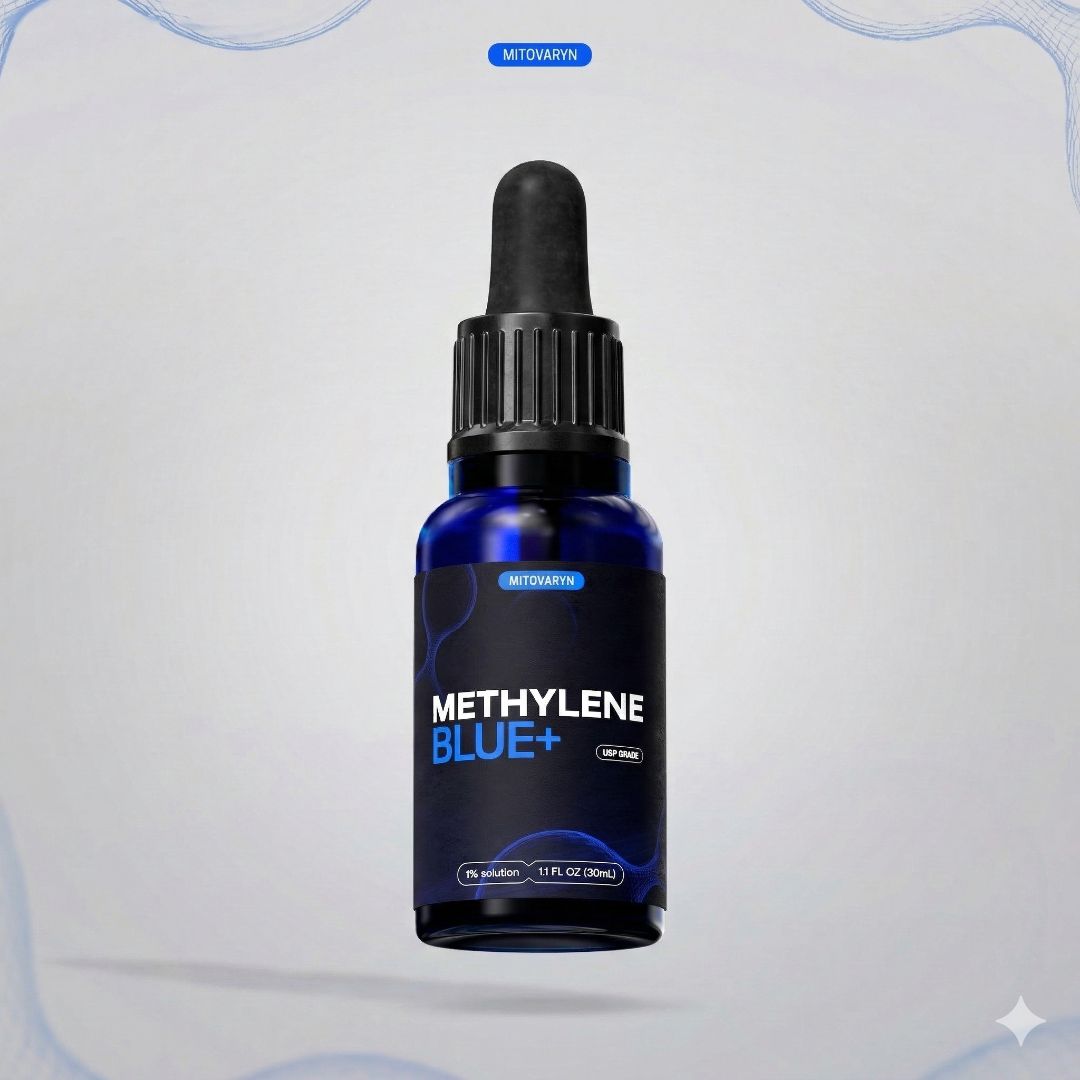 Bottle of Methylene Blue+ from Mitovaryn Labs